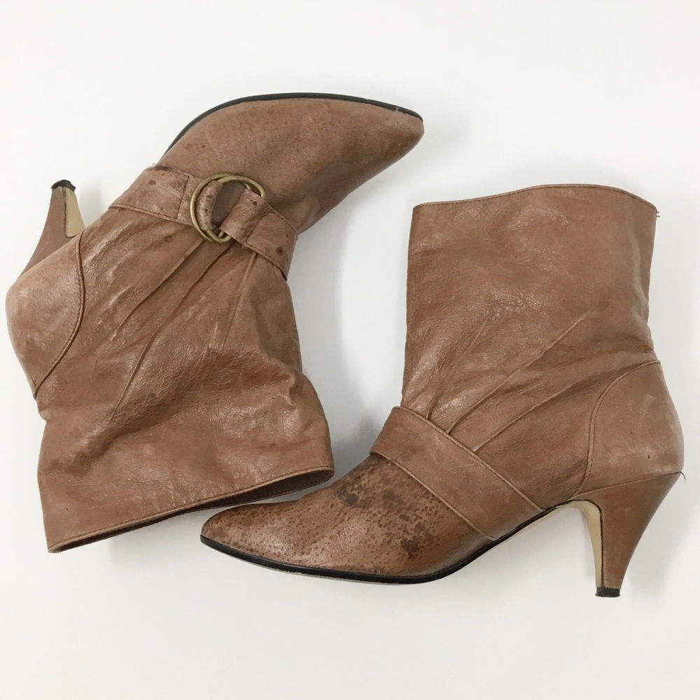 Steve Madden Brown Heeled Boots Size 8 Buckle